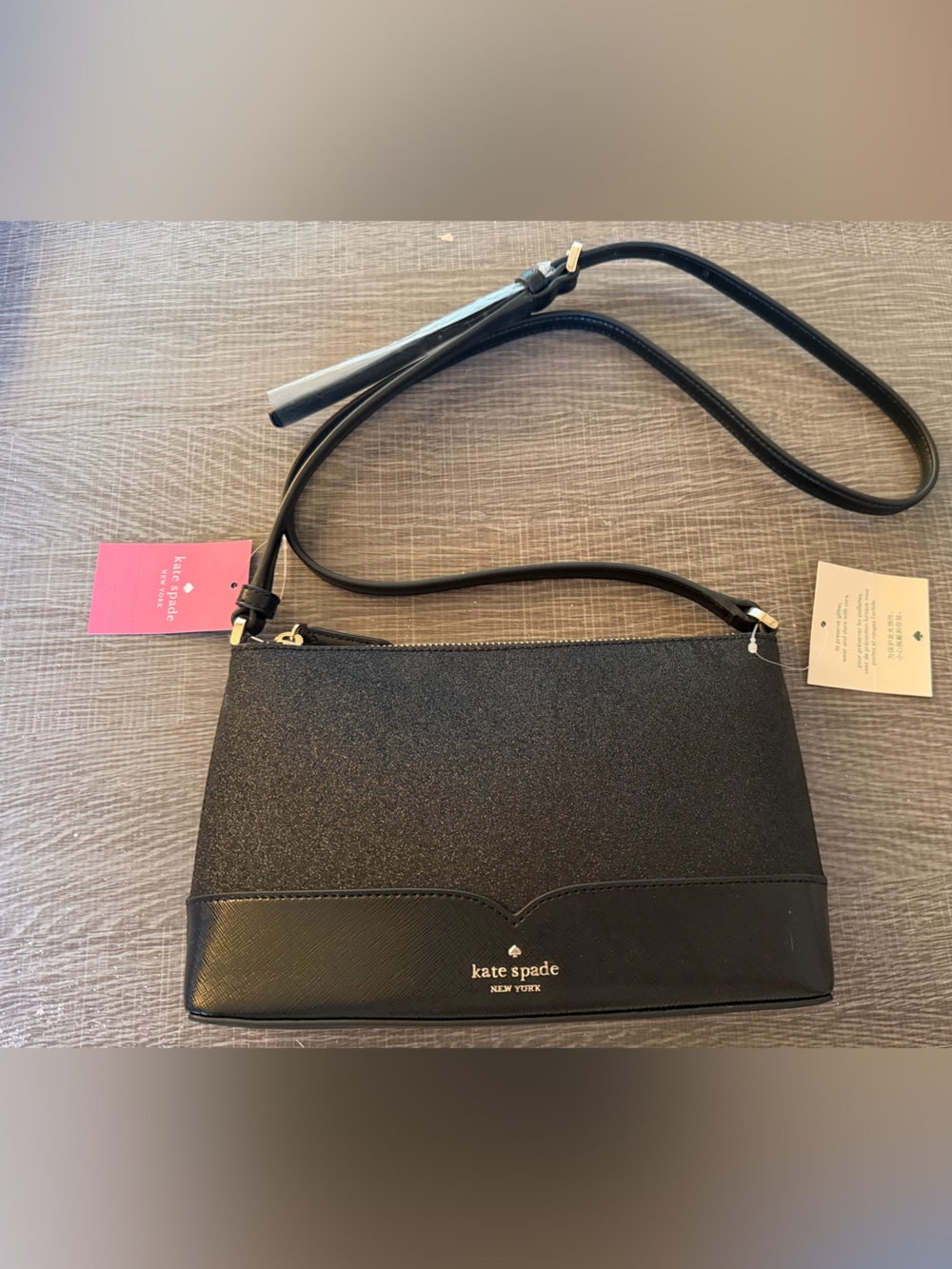 Kate Spade Lola Glitter Black Crossbody Bag WKR00083